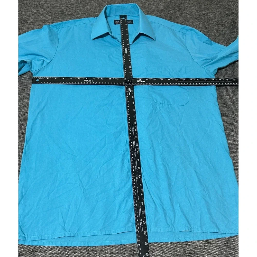 Fortino Landi Men's 16-16 1/2 34-35 Light Blue Long Sleeve‎ Shirt